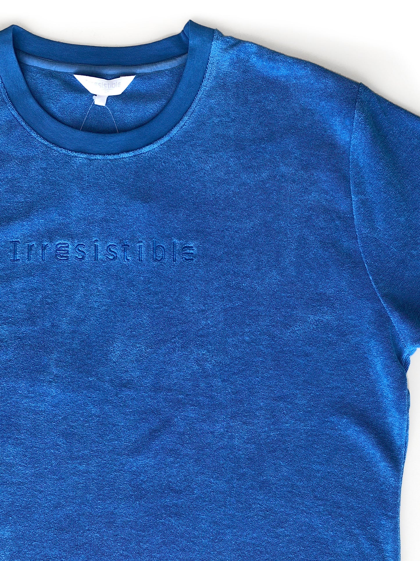 Irresistible Dames Nachthemd - Badstof - korte Mouwen - Blauw