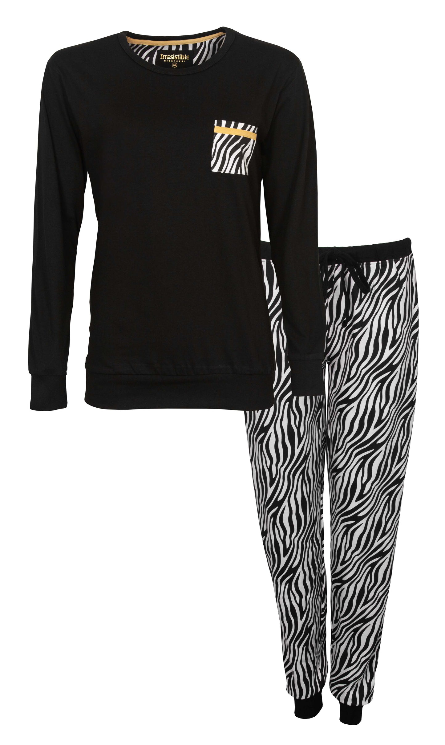 Irresistible Dames Pyjama - Lange Mouwen - Zwart