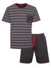 MEQ Heren Shortama - Pyjama Set - Borstzakje - Grijs