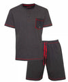 MEQ Heren Shortama - Ruit Dessin - Pyjama Set - Grijs