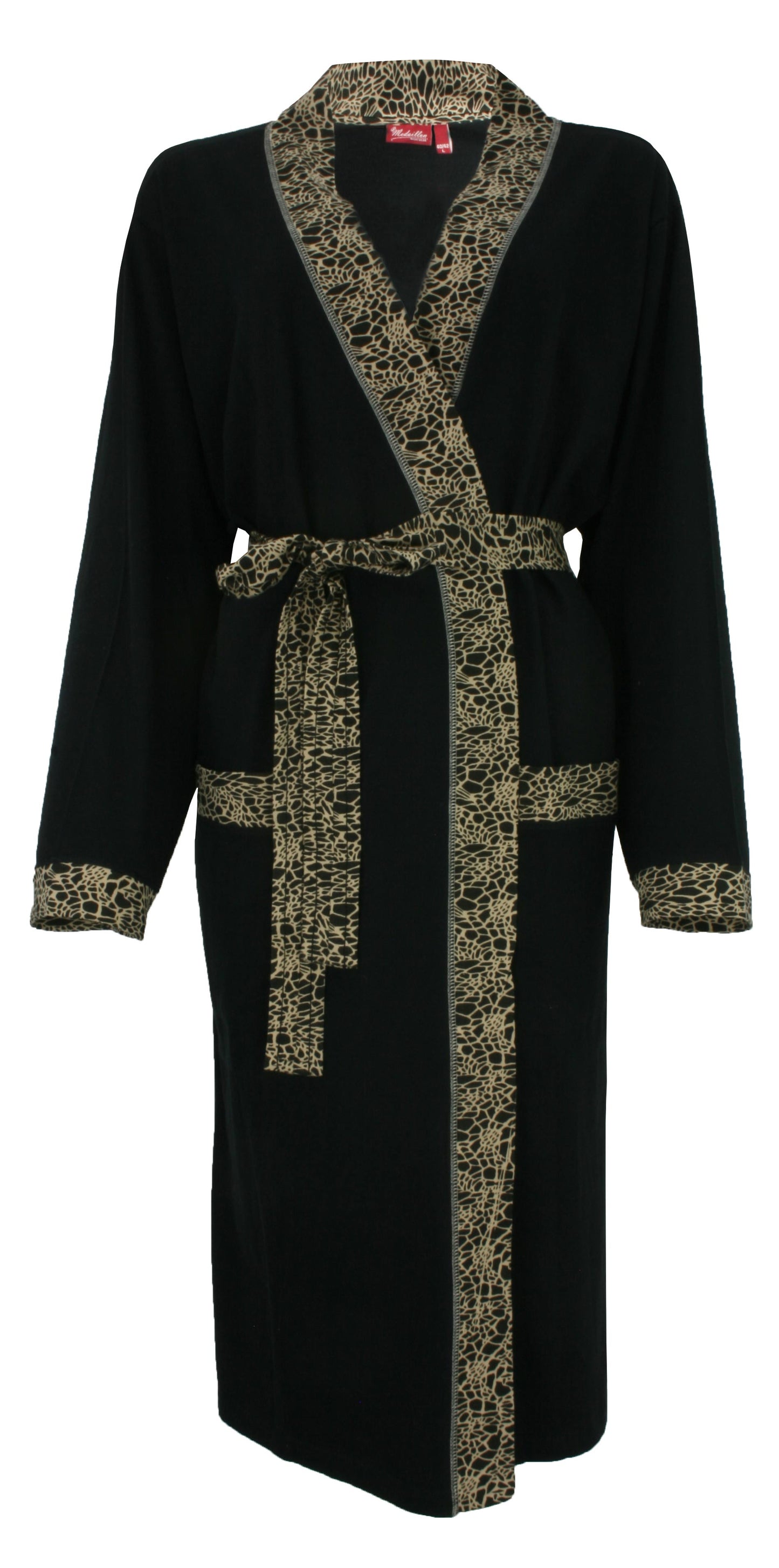 Medaillon Dames Ochtendjas - Sjaalkraag - Katoen - Zwart