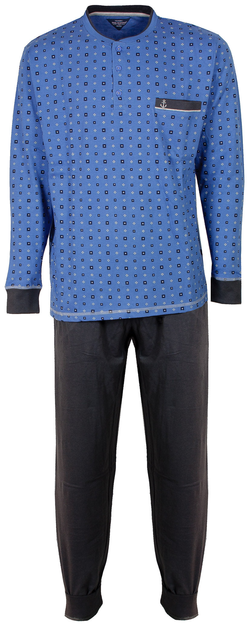 Paul Hopkins Heren Pyjama - 100% Katoen - Licht Blauw