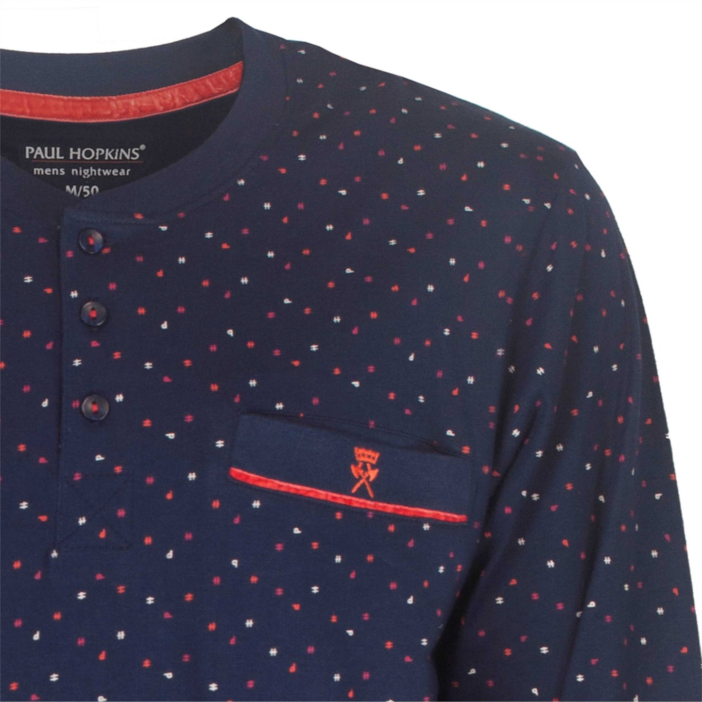 Paul Hopkins Heren Pyjama - 100% Katoen - Donker Blauw