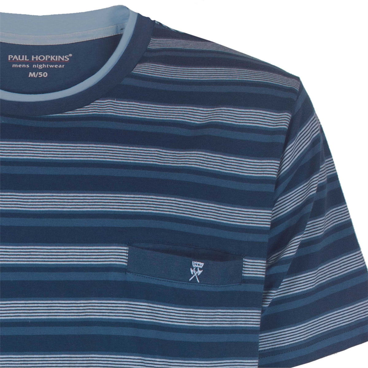 Paul Hopkins Heren Shortama - Pyjama Set - Gestreept - Blauw