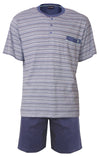Paul Hopkins Heren Shortama - Pyjama Set -Meerkleurig Gestreept - Blauw