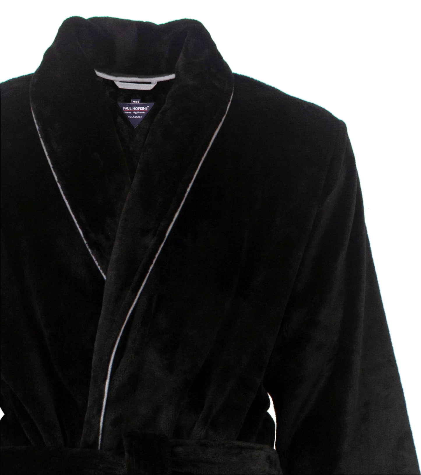 Paul Hopkins Heren Badjas - Fleece - Zwart
