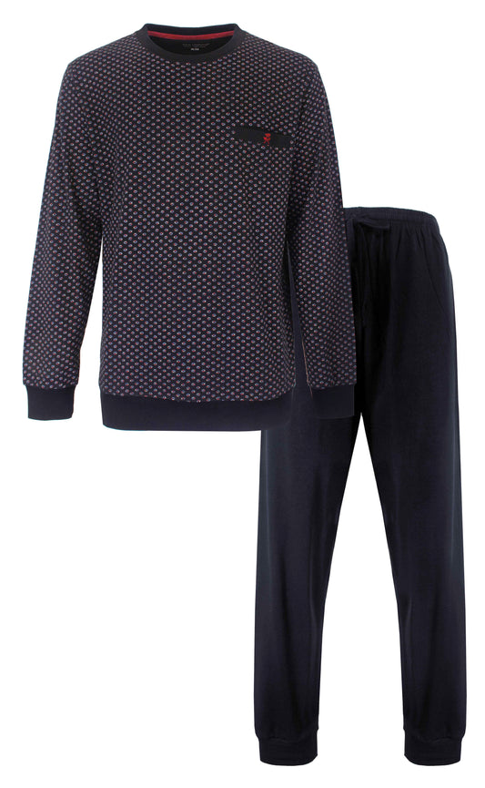 Paul Hopkins Heren Pyjama - Lange Mouwen - Donker Blauw