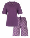 Medaillon Dames Shortama - Pyjama Set - Korte Mouwen - Lila
