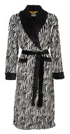 Irresistible Dames Badjas - Fleece - Zebra Zwart/Wit
