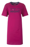 Irresistible Dames Nachthemd - In for the night Tekst - Fuchsia