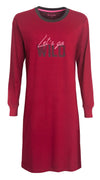 Irresistible Dames Nachthemd - Katoen - Ronde Hals - Rood