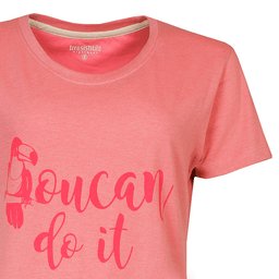 Roze dames nachthemd met korte mouwen en 'You can do it' tekst in roze letters op de voorkant