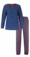 Irresistible Dames Pyjama - Ronde Hals - Katoen - Blauw