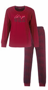 Irresistible Dames Pyjama - Ronde Hals - Bordeaux Rood