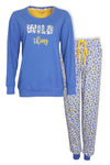 Irresistible Dames Pyjama - Katoen - Ronde Hals - Blauw