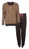 Irresistible Dames Pyjama - Katoen - Luipaardprint - Bruin