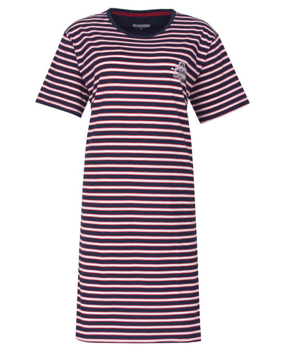Irresistible Dames Nachthemd - Gestreept - Donker Blauw