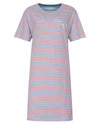 Irresistible Dames Nachthemd - Gestreept - Korte Mouwen - Licht Blauw