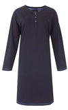 Irresistible Dames Nachthemd - Lange Mouwen - Katoen - Indigo Blauw