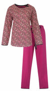 Irresistible Dames Pyjama - Lange Mouwen - Top met panterprint - Katoen - Pink Panterprint