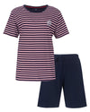 Irresistible Dames Shortama - Gestreept - Kote Mouwen - Donker Blauw