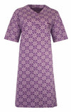 Medaillon Dames Nachthemd - Slaapkleedje - Katoen - Lila