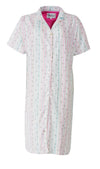 Medaillon Dames Nachthemd - Doorknoop - Korte Mouwen
