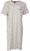 Medaillon Dames Nachthemd - Gebloemd Dessin - Grijs