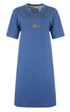 Medaillon Dames Nachthemd - Korte Mouwen - Katoen - Licht Blauw