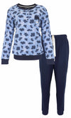 Medaillon Dames Pyjama - Katoen - Polo Sluiting - Blauw