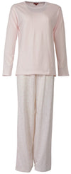 Medaillon Dames Pyjama - Katoen - Lange mouwen - Roze