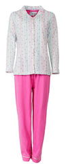 Medaillon Dames Pyjama - 100% Gekamde Katoen - Roze