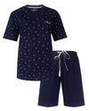 Medaillon Dames Shortama - Pyjama Set - Nachtkleding - Donker Blauw