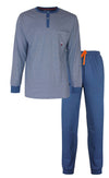 MEQ Heren Pyjama - Pyjama Set - 100% Katoen - Licht Blauw