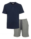 MEQ Heren Shortama - Pyjama Set - Met Knopen - Katoen - Blauw