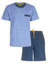 MEQ Heren Shortama - Pyjama Set - Korte Mouwen - Licht Blauw