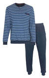 Paul Hopkins Heren Pyjama - Polo Sluiting - Met boorden - Blauw