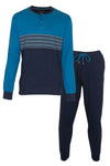 Paul Hopkins Heren Pyjama - 100% Gekamde Katoen - Blauw