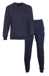 Paul Hopkins Heren Pyjama - Polo Sluiting - Katoen - Blauw
