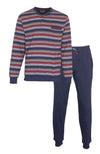 Paul Hopkins Heren Pyjama - Strepen - 100% Katoen - Blauw