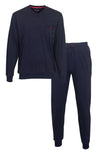 Paul Hopkins Heren Pyjama - Katoen - V Hals - Donker Blauw