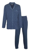 Paul Hopkins Heren Pyjama - Doorknoop - Katoen - Blauw
