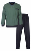 Paul Hopkins Heren Pyjama - V-hals - met Boorden - Groen