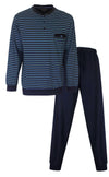 Paul Hopkins Heren Pyjama - Gestreept - Met Boorden - Blauw