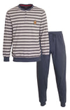 Paul Hopkins Heren Pyjama - Gestreept - Blauw/Grijs