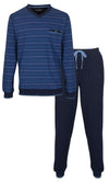 Paul Hopkins Heren Pyjama - Strependessin - 100% Katoen - Blauw