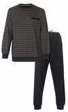 Paul Hopkins Heren Pyjama - Gestreept Dessin - Ronde Hals - Grijs