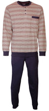 Paul Hopkins Heren Pyjama - Gestreept - Rood/Grijs