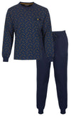 Paul Hopkins Heren Pyjama - Katoen - Ronde Hals - Blauw