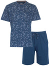 Paul Hopkins Heren Shortama - Pyjama Set - Met Aantrekkoord - Blauw